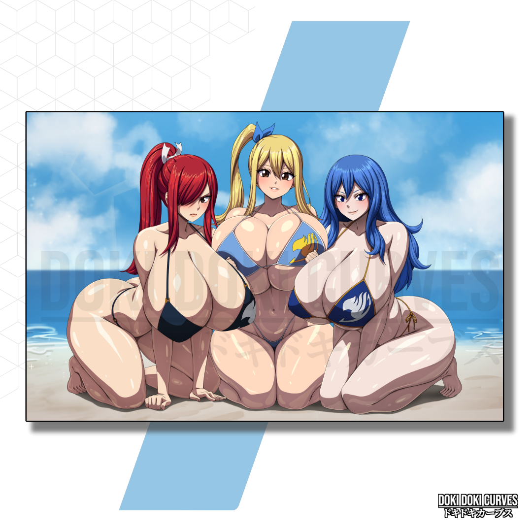 Fairy Tail - Erza, Lucy, Juvia Art Print